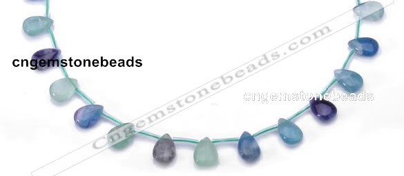 CFL35 8*12mm teardrop B grade natural fluorite beads Wholesale