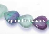 CFL40 12*12mm B grade heart natural fluorite gemstone beads