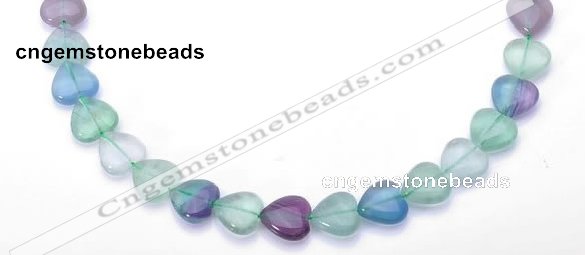 CFL40 12*12mm B grade heart natural fluorite gemstone beads