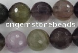 CFL407 15.5 inches 16mm faceted round rainbow fluorite beads