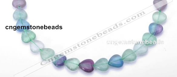 CFL41 B grade 14*14mm heart natural fluorite gemstone beads