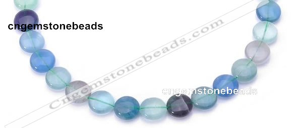 CFL42 8*8mm flat round B grade natural fluorite beads Wholesale