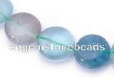 CFL43 flat round 12*12mm B grade natural fluorite bead Wholesale