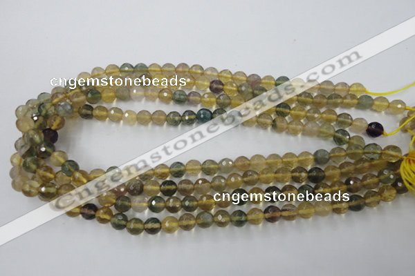 CFL453 15.5 inches 8mm faceted round rainbow fluorite beads