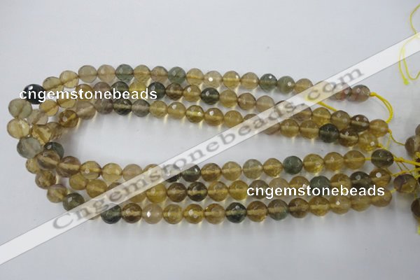 CFL454 15.5 inches 10mm faceted round rainbow fluorite beads