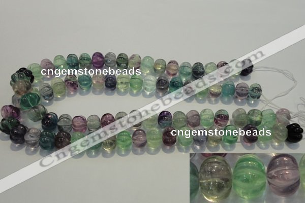 CFL468 15.5 inches 10*14mm pumpkin natural fluorite beads