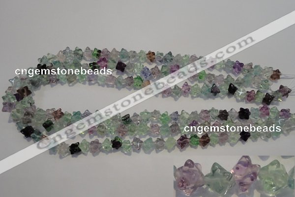 CFL480 15.5 inches 6*6mm carved cube natural fluorite beads