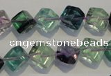 CFL485 15.5 inches 8*8mm cube natural fluorite beads