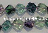 CFL485 15.5 inches 8*8mm cube natural fluorite beads