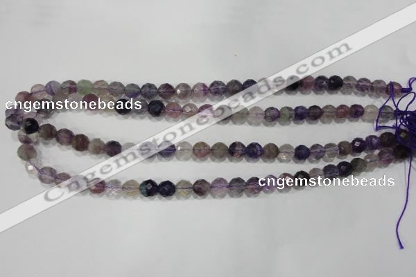 CFL500 15.5 inches 8mm faceted round fluorite beads wholesale