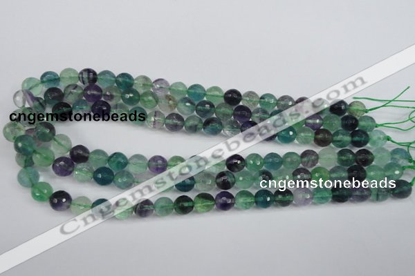 CFL53 15.5 inches 10mm faceted round AB grade natural fluorite beads