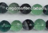 CFL55 15.5 inches 14mm faceted round AB grade natural fluorite beads