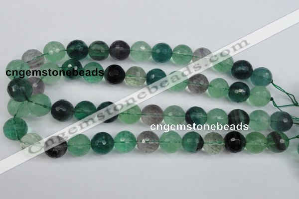 CFL56 15.5 inches 16mm faceted round AB grade natural fluorite beads