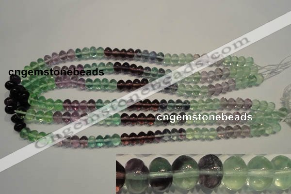 CFL562 15.5 inches 6*8mm rondelle fluorite gemstone beads wholesale