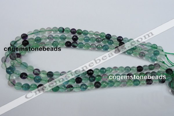 CFL62 15.5 inches 8mm faceted round A grade natural fluorite beads