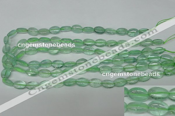 CFL642 15.5 inches 10*14mm oval green fluorite beads wholesale