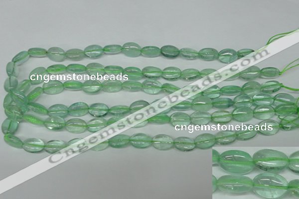 CFL642 15.5 inches 10*14mm oval green fluorite beads wholesale