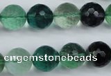 CFL65 15.5 inches 14mm faceted round A grade natural fluorite beads