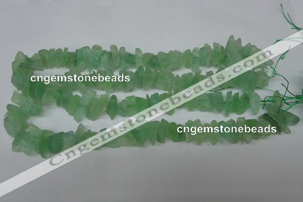 CFL656 15.5 inches 5*15mm matte green fluorite chips beads