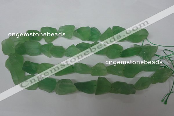 CFL658 15.5 inches 12*18mm - 15*25mm nuggets matte green fluorite beads