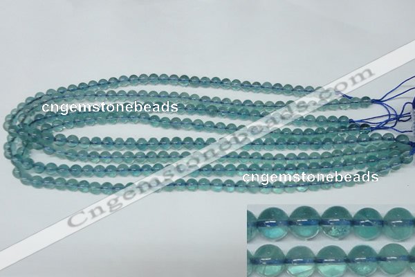 CFL661 15.5 inches 6mm round AB grade blue fluorite beads wholesale