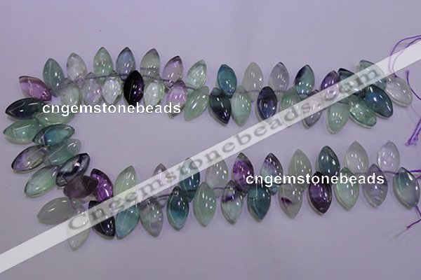 CFL701 Top-drilled 9*18mm marquise natural fluorite beads wholesale