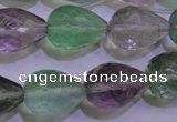 CFL715 15.5 inches 15*20mm faceted teardrop natural fluorite beads