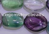 CFL724 15.5 inches 18*27mm nuggets natural fluorite beads wholesale