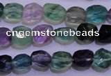 CFL725 15.5 inches 9*11mm faceted nuggets natural fluorite beads