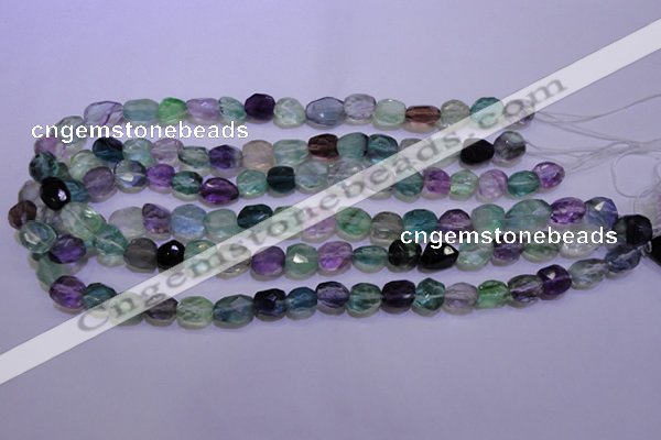 CFL725 15.5 inches 9*11mm faceted nuggets natural fluorite beads