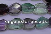 CFL726 15.5 inches 11*15mm faceted nuggets natural fluorite beads