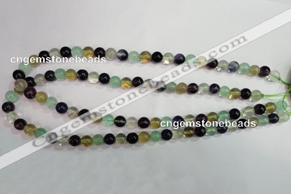 CFL752 15.5 inches 8mm round rainbow fluorite gemstone beads