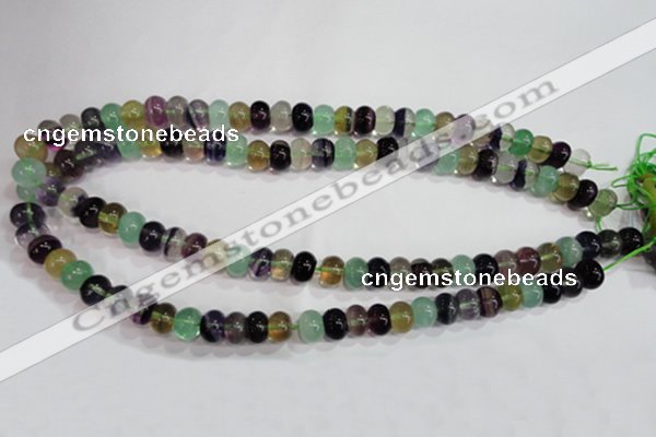 CFL762 15.5 inches 6*10mm rondelle rainbow fluorite gemstone beads