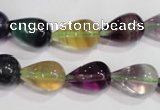 CFL765 15.5 inches 8*12mm teardrop rainbow fluorite gemstone beads