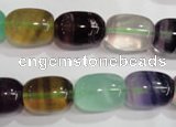 CFL772 15.5 inches 12*16mm drum rainbow fluorite gemstone beads