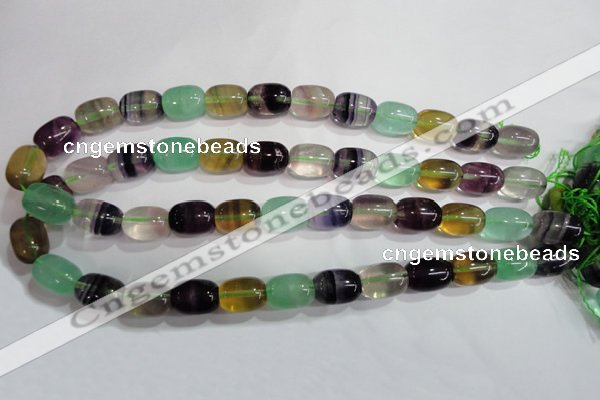 CFL772 15.5 inches 12*16mm drum rainbow fluorite gemstone beads