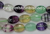 CFL775 15.5 inches 10*14mm oval rainbow fluorite gemstone beads