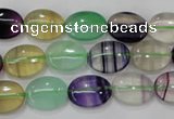 CFL776 15.5 inches 12*16mm oval rainbow fluorite gemstone beads