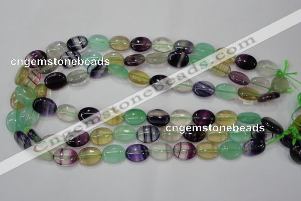 CFL778 15.5 inches 15*20mm oval rainbow fluorite gemstone beads
