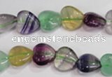 CFL788 15.5 inches 8mm heart rainbow fluorite gemstone beads