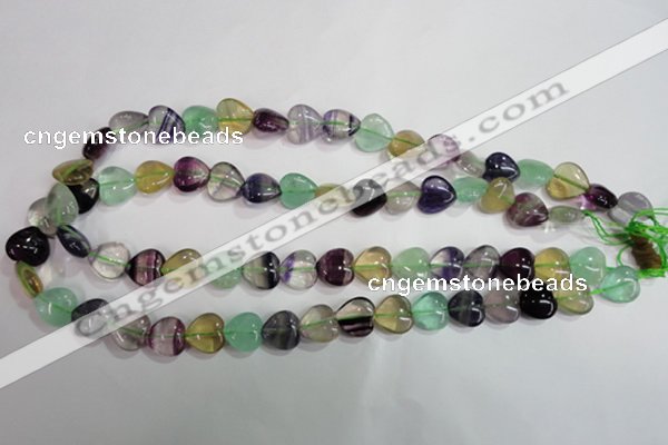 CFL788 15.5 inches 8mm heart rainbow fluorite gemstone beads