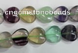 CFL789 15.5 inches 12mm heart rainbow fluorite gemstone beads