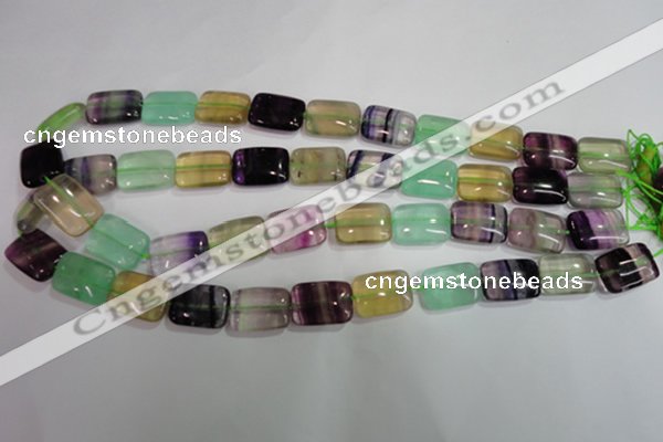 CFL793 15.5 inches 12*16mm rectangle rainbow fluorite gemstone beads