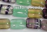 CFL794 15.5 inches 13*18mm rectangle rainbow fluorite gemstone beads