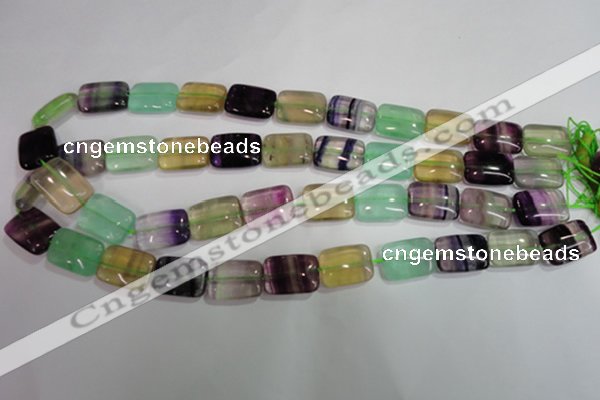 CFL794 15.5 inches 13*18mm rectangle rainbow fluorite gemstone beads