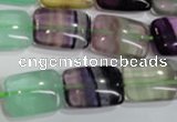 CFL795 15.5 inches 15*20mm rectangle rainbow fluorite gemstone beads