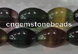 CFL815 15.5 inches 14*20mm rice rainbow fluorite gemstone beads