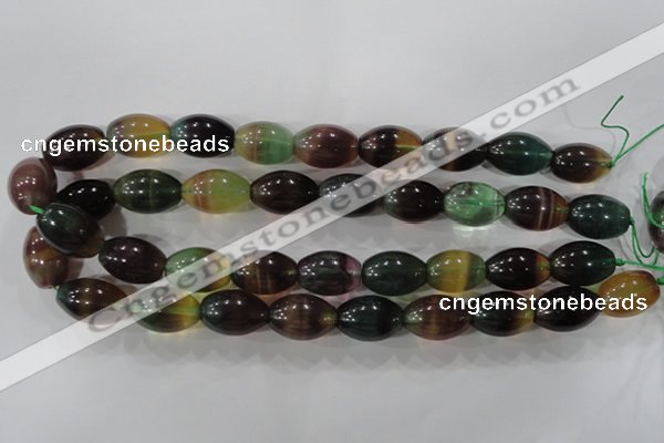 CFL815 15.5 inches 14*20mm rice rainbow fluorite gemstone beads
