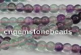 CFL901 15.5 inches 4mm round rainbow fluorite gemstone beads