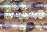 CFL910 15.5 inches 4mm round purple fluorite beads wholesale